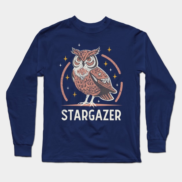 Stargazer Owl Long Sleeve T-Shirt by n23tees